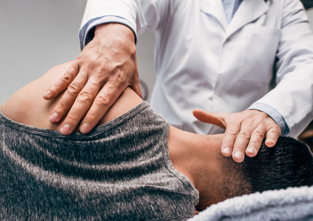 Man receiving chiropractic services